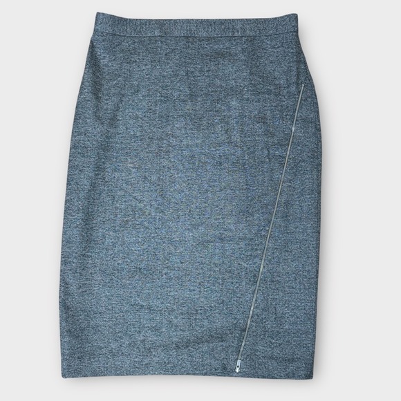 Banana Republic Gray Pencil Skirt Front Side Zipper Detail Women's Size 14 - Picture 1 of 10